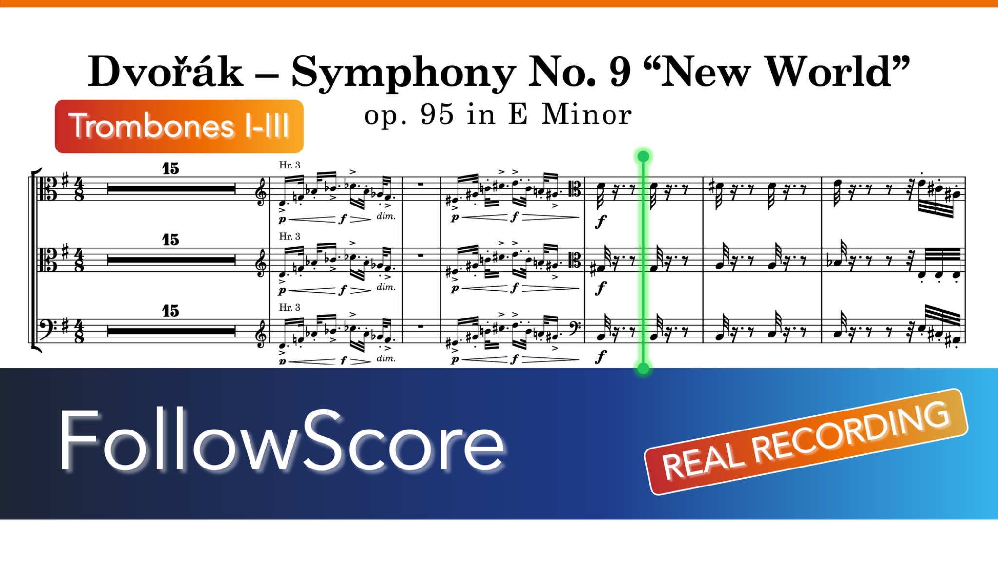 Symphony No. 9 in E Minor, Op. 95 — Complete Symphony — Trombone