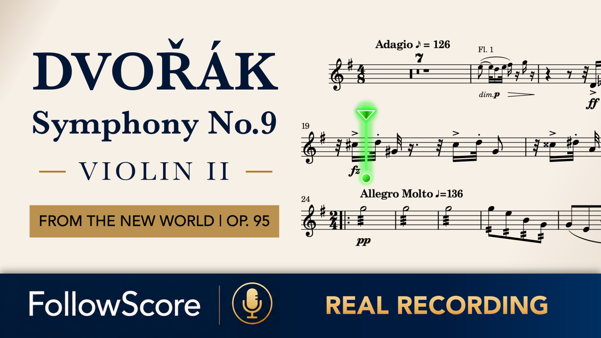 Symphony No. 9 in E Minor, Op. 95 — Complete Symphony — Violin