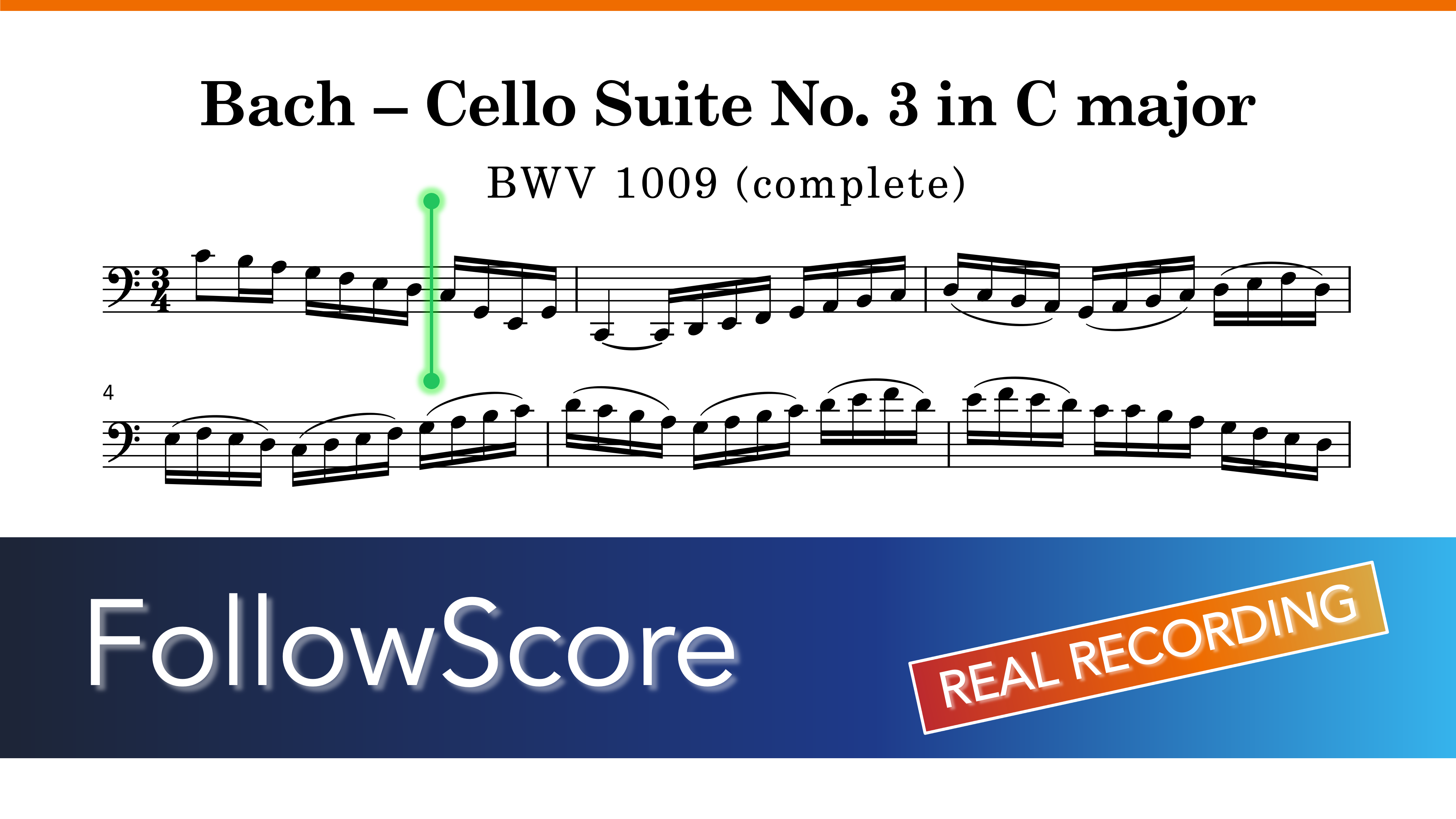 Cello Suite No. 3 in C Major, BWV 1009 — Complete Suite — Cello