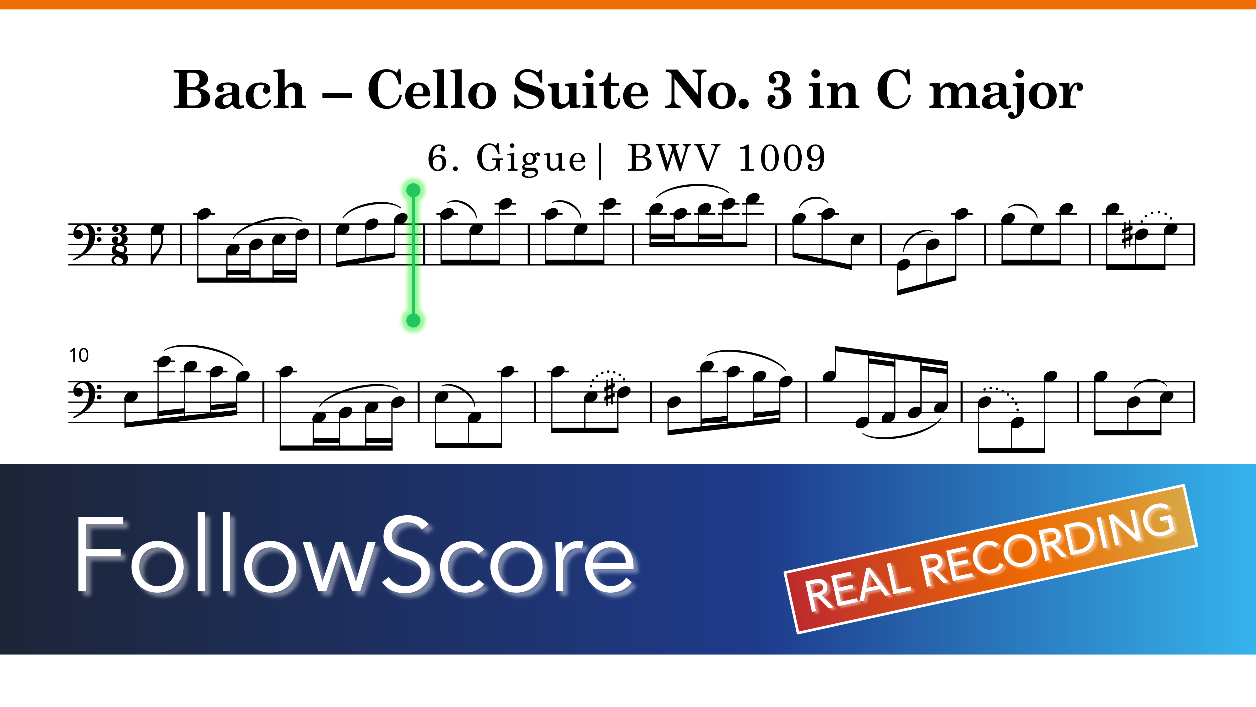 Cello Suite No. 3 in C Major, BWV 1009 — Gigue — Cello