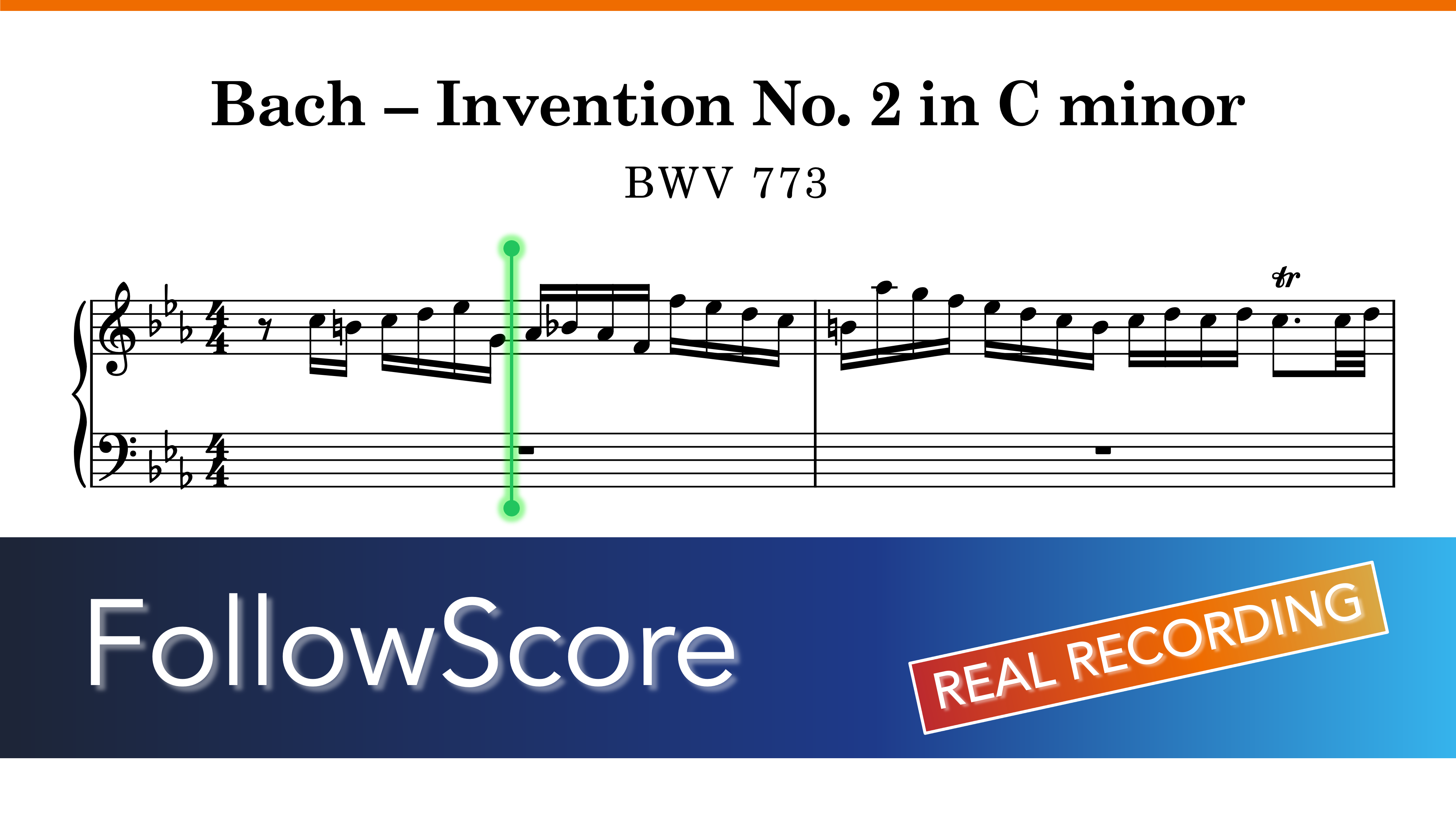 15 Inventions, BWV 772–786 — No. 2 in C Minor, BWV 773 — Piano