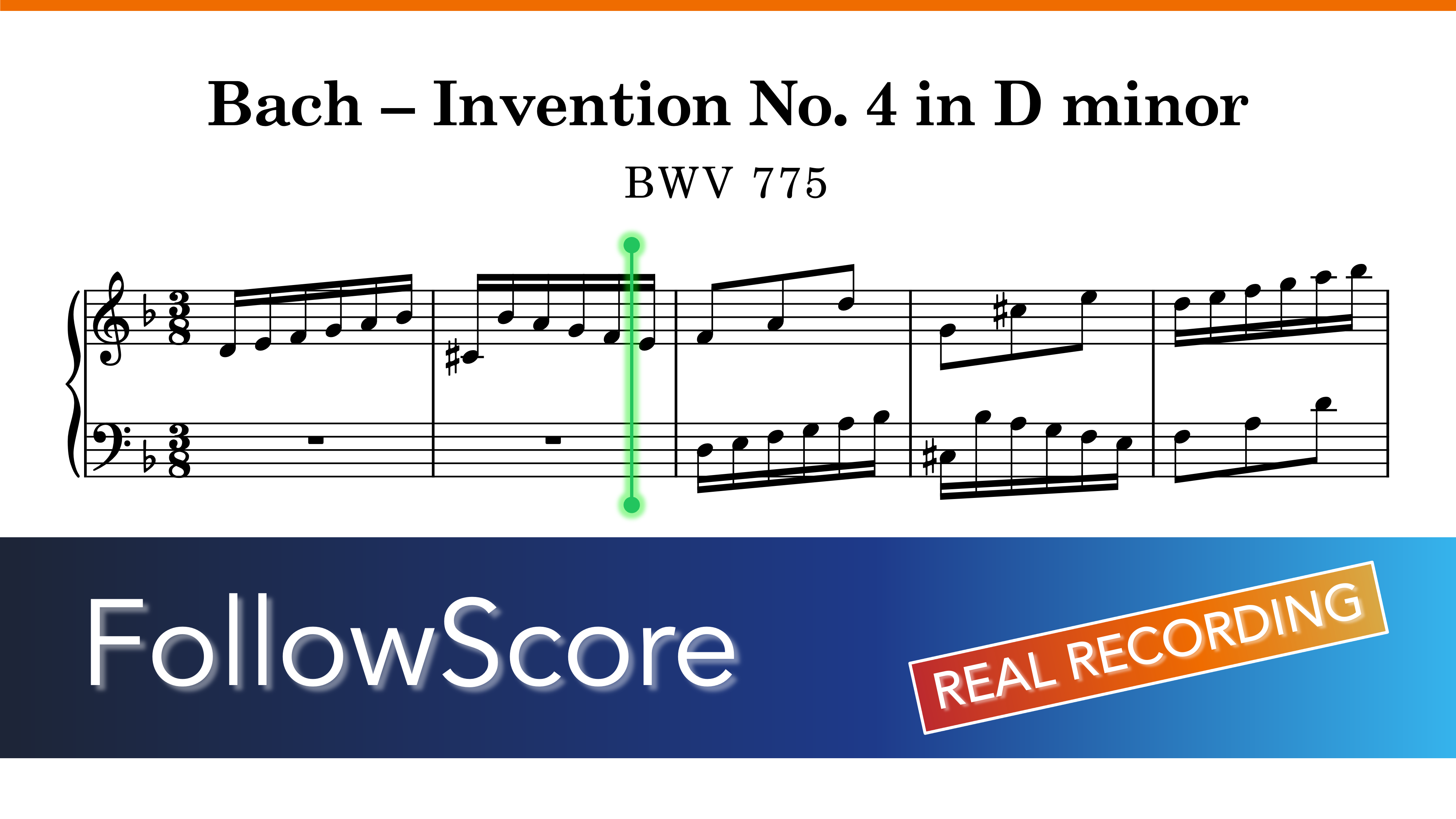 15 Inventions, BWV 772–786 — No. 4 in D Minor, BWV 775 — Piano