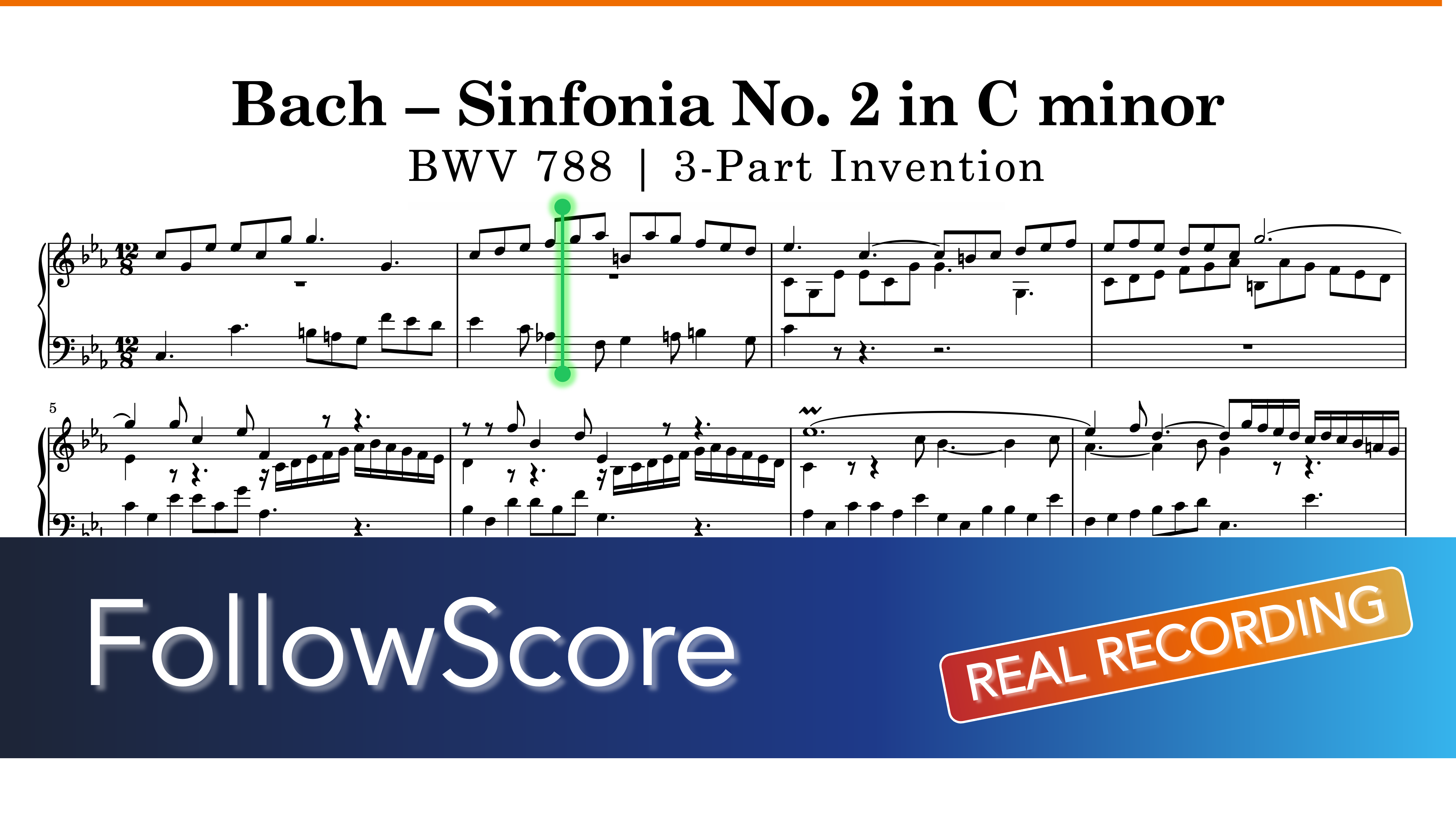 15 Sinfonias, BWV 787–801 — No. 2, BWV 788 — Piano