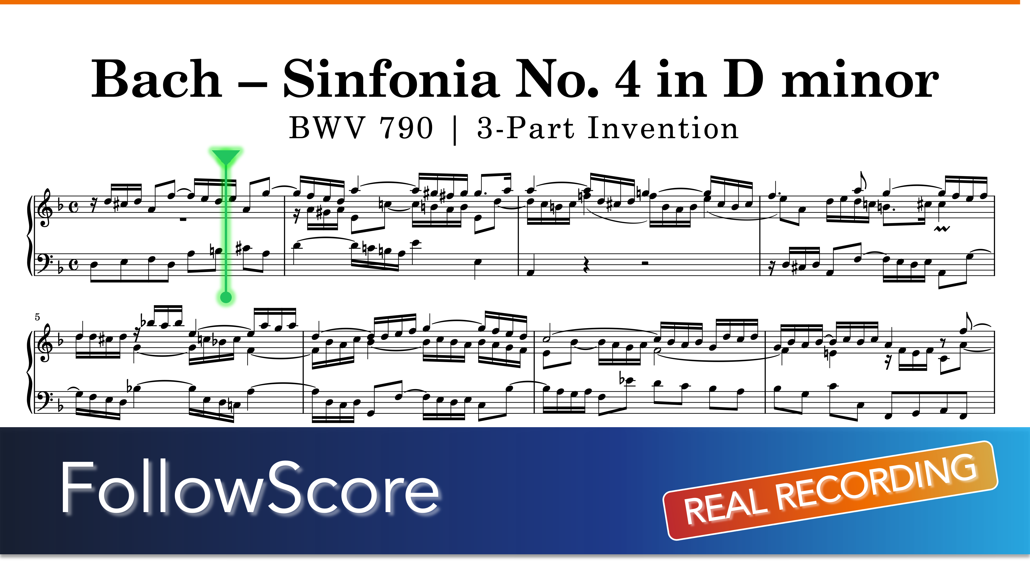 15 Sinfonias, BWV 787–801 — No. 4, BWV 790 — Piano