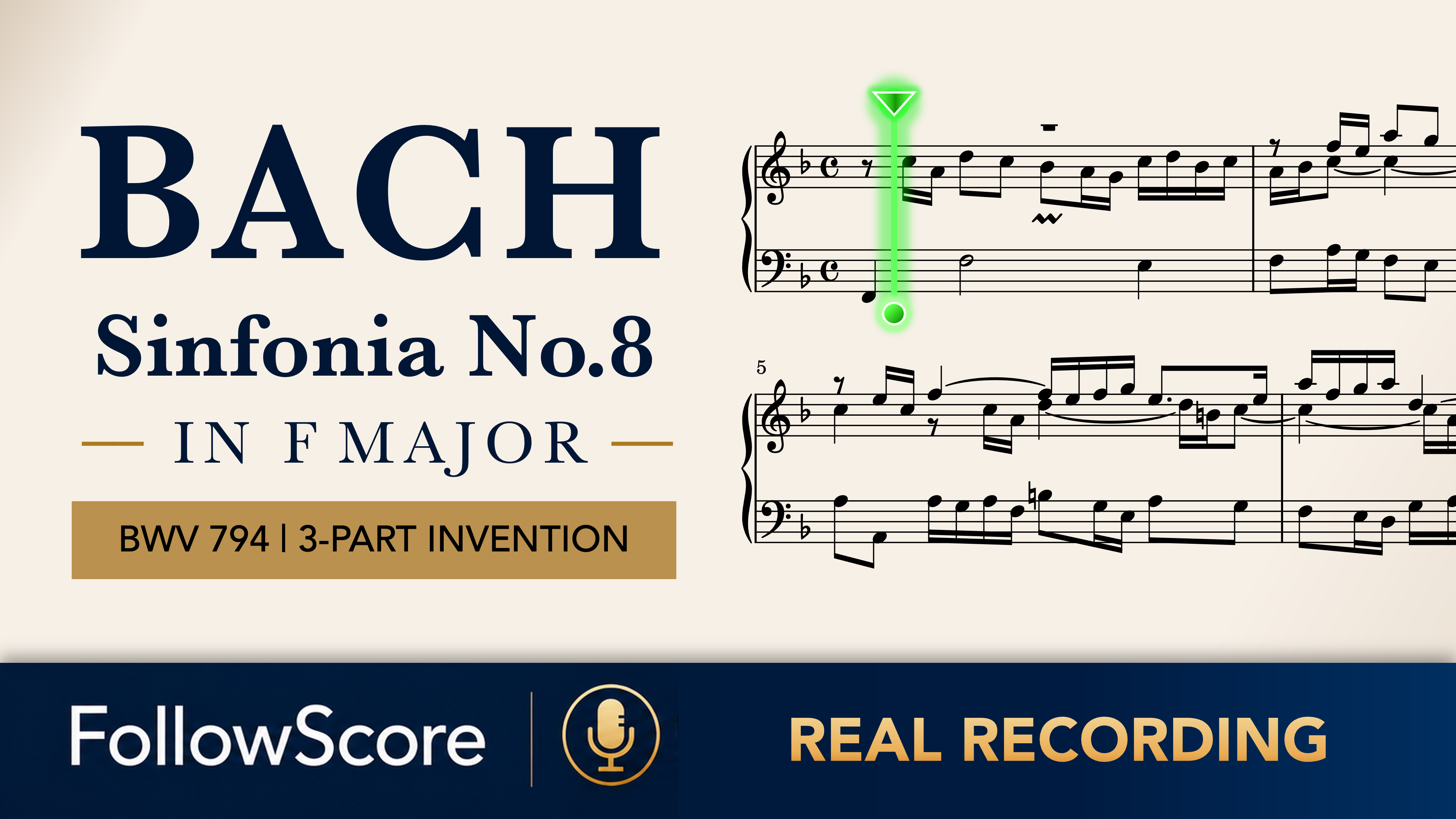 15 Sinfonias, BWV 787–801 — No. 8 in F Major, BWV 794 — Piano