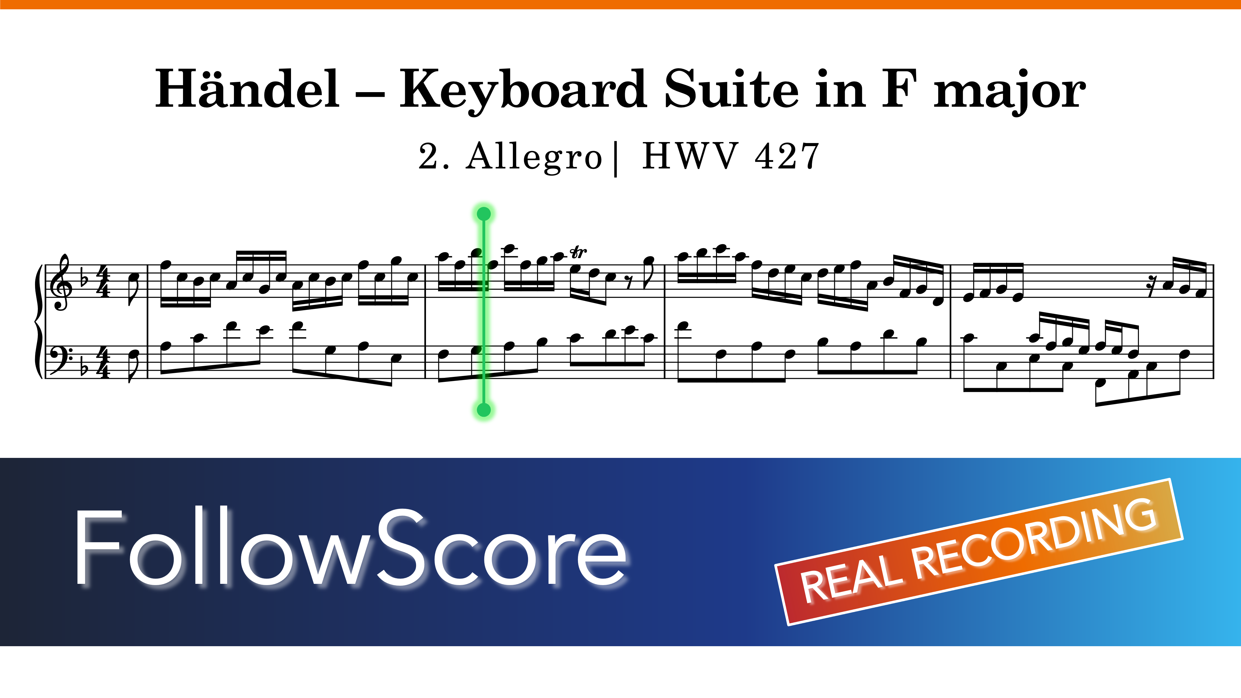 Keyboard Suite in F Major, HWV 427 — II. Allegro — Piano