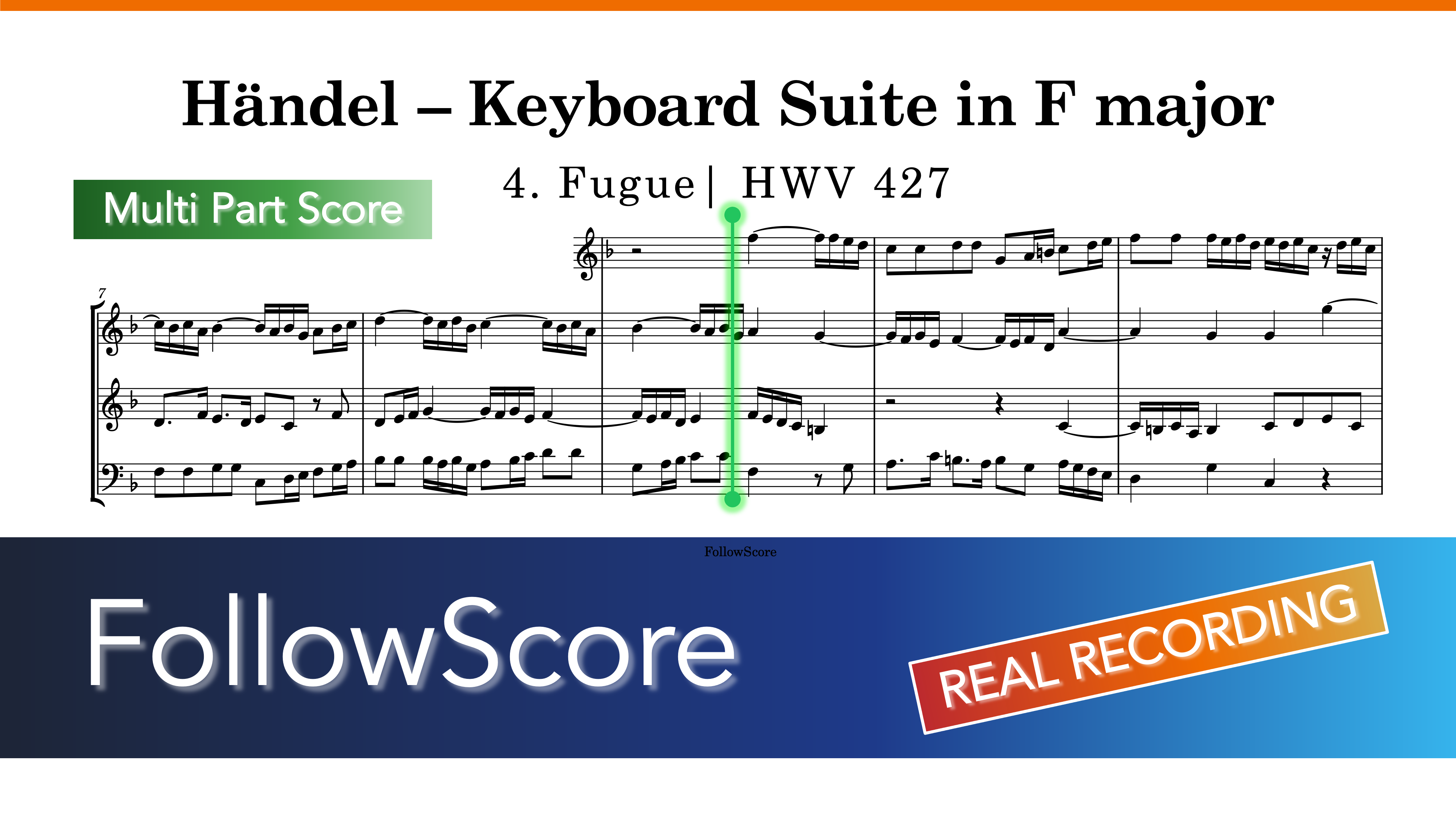 Keyboard Suite in F Major, HWV 427 — IV. Fugue — Piano