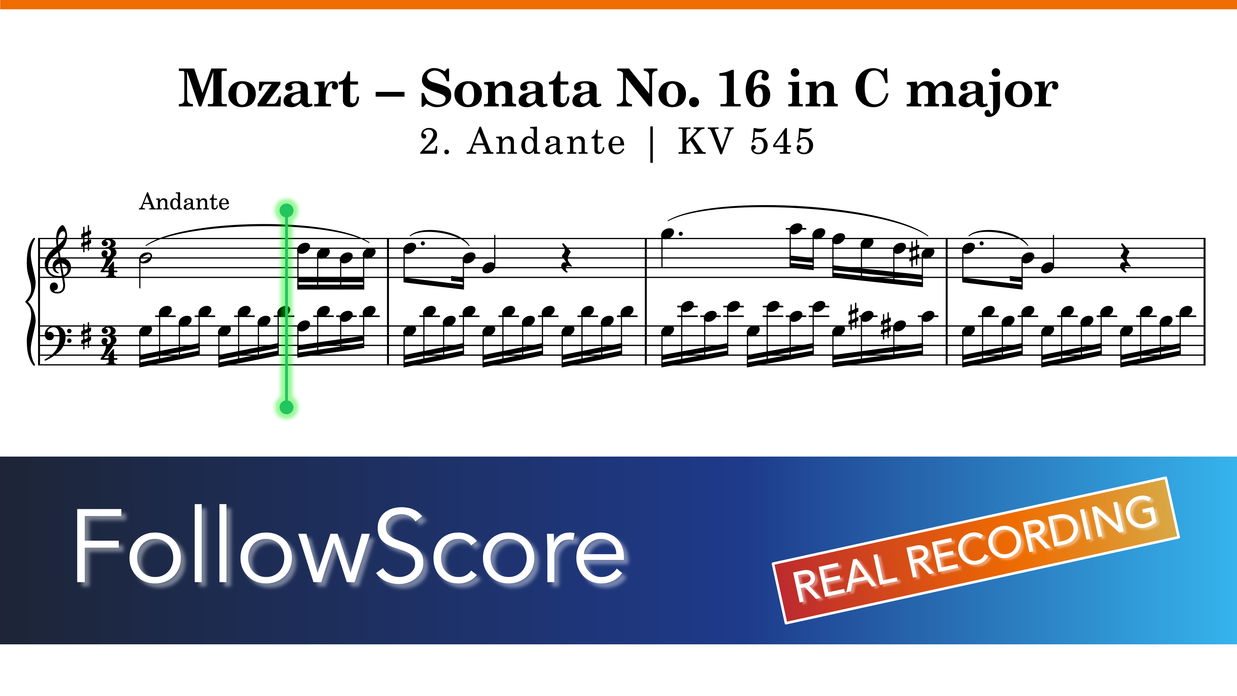 Piano Sonata No. 16 in C Major, K. 545 — II. Andante — Piano