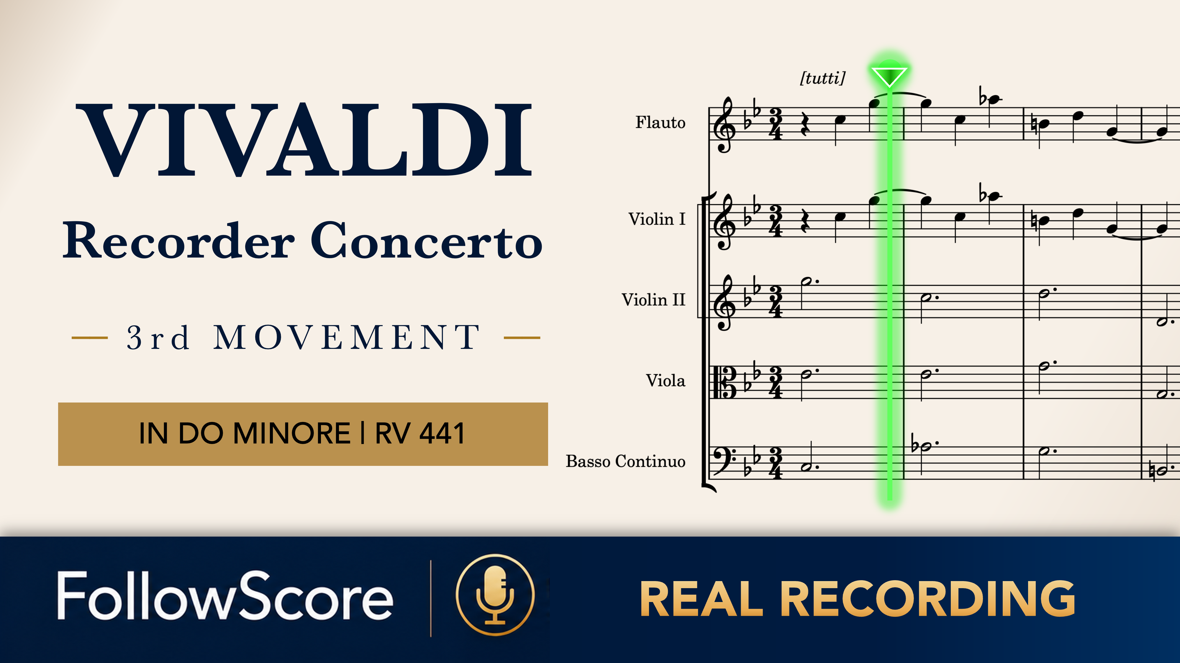 Recorder Concerto in C Minor, RV 441 — III. Allegro — Recorder